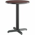 Lancaster Table & Seating LT 24'' Round Reversible Cherry/Black Standard Height Table Kit - 22'' Plate 349C24RS222S